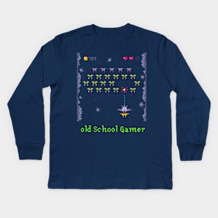 Retro Arcade Space Ship Video Game Kids Long Sleeve T-Shirt